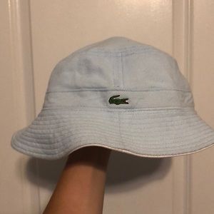 🐊 Lacoste Reversible Blue/White Bucket Hat